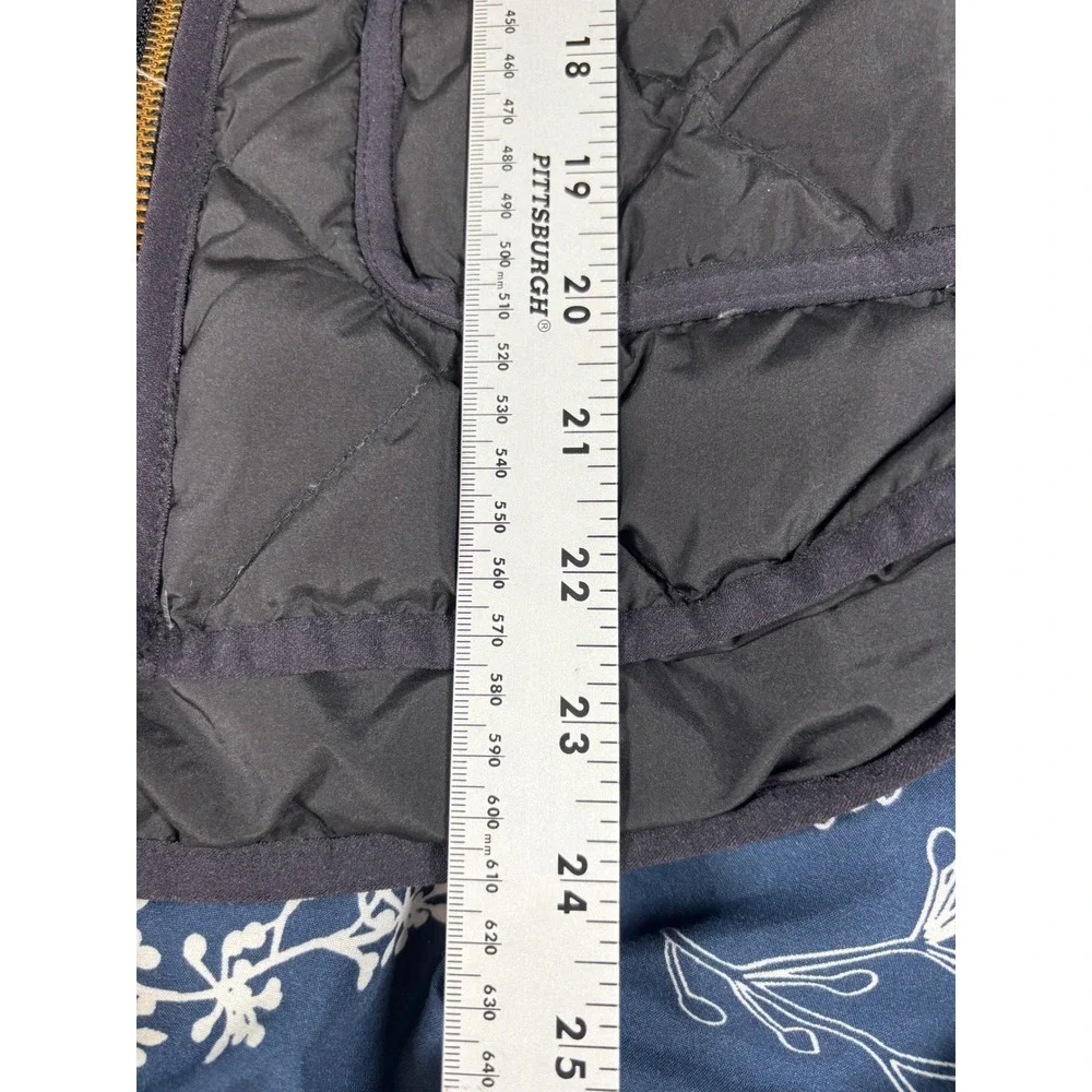 J.Crew Mens Diamond Quilted Puffer Vest Black XS Gold Zip Flap Pockets